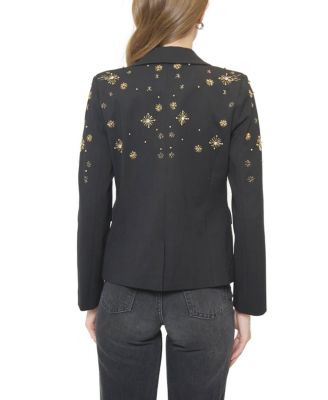 Women's Crystal Embellished Tuxedo Jacket
