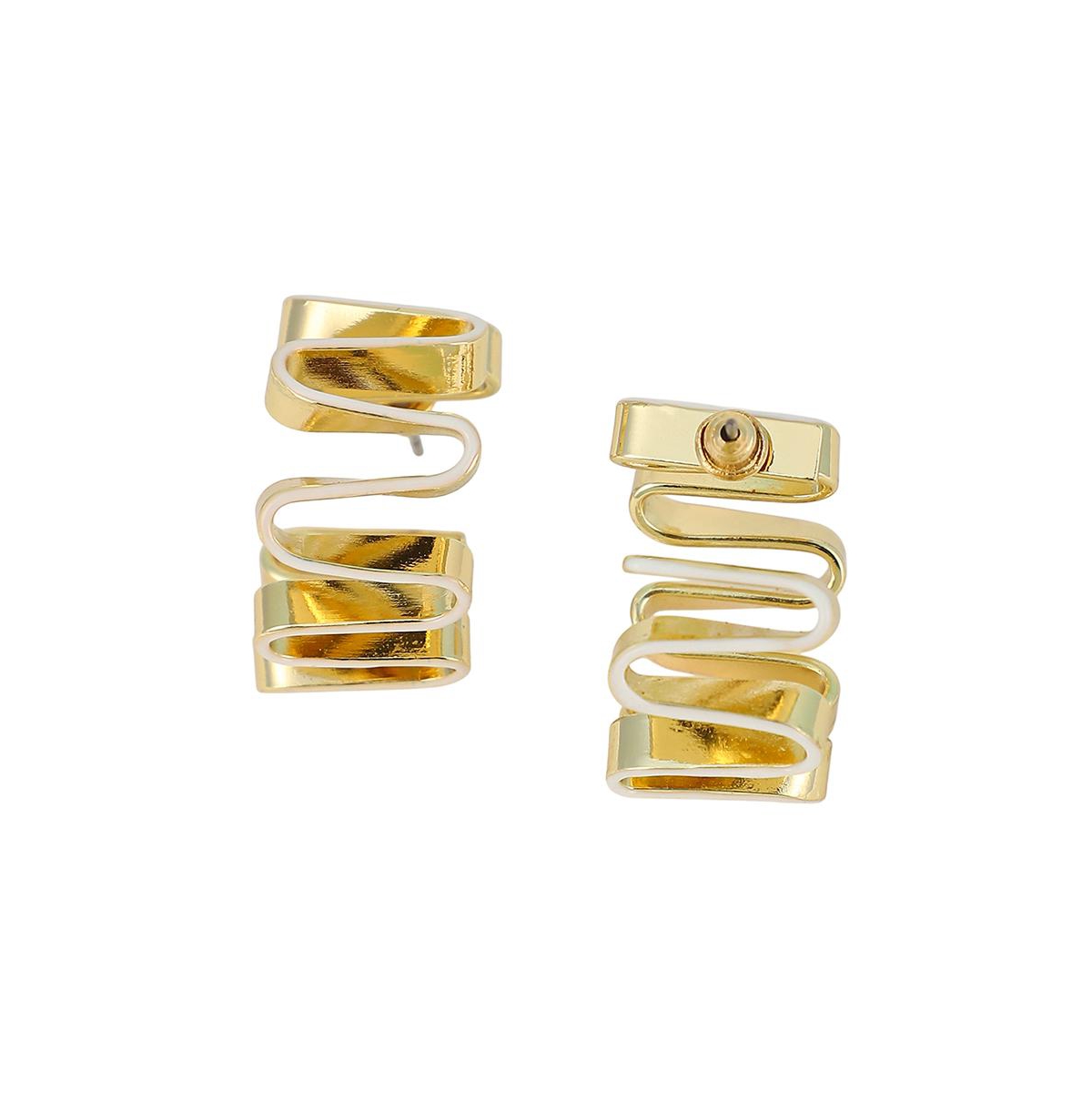 Women's The Enamel-Coil Hoop Earrings - Chalk White & California Gold