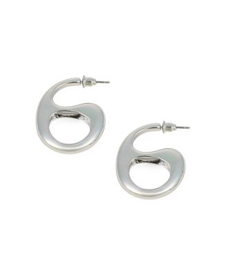 Women's The Mid-Gloss Bolt Hoop Earrings - Chrome Silver