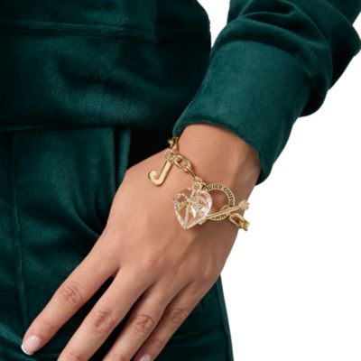 Heart Stone & J Charm Bracelet