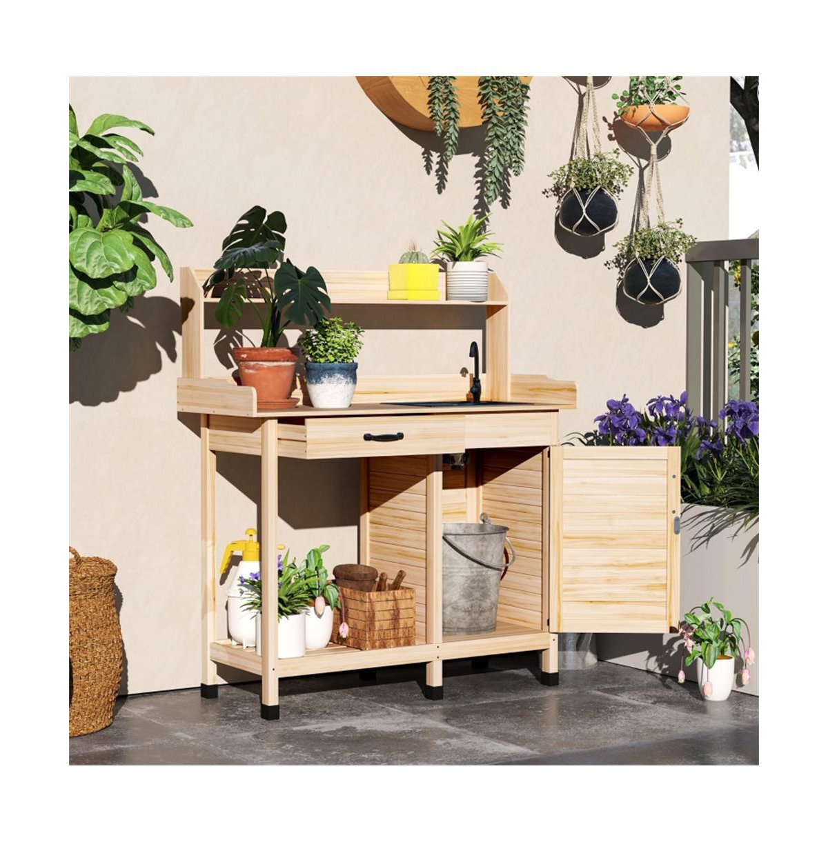 Multi-Layer Garden Work Bench for Potting and Storage