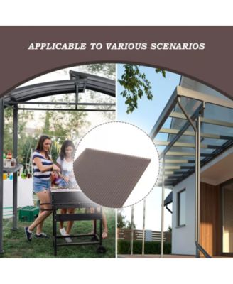 6Pcs 62'' (W) x 28'' (L) x 0.2'' Polycarbonate Gazebo Proof Panels,  Waterproof UV Protected Reinforced Sheets, Twin-Wall Bronze Sheets