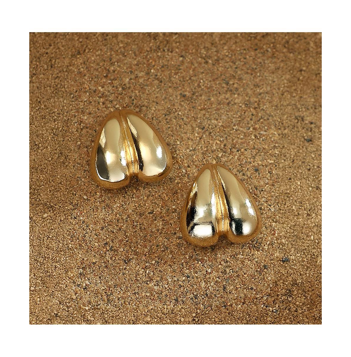 Women's The Droplet-Heart Stud Earrings - California Gold