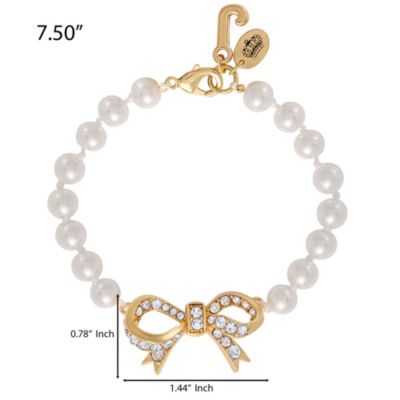Pearl Bracelet with Pave Bow