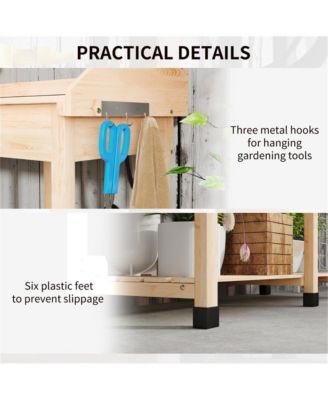 Sturdy Garden Work Bench with Open Shelves for Tools and Plants