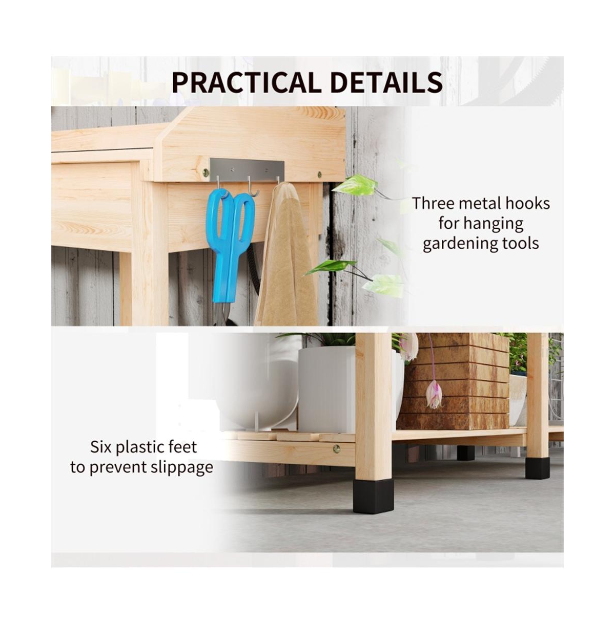 Sturdy Garden Work Bench with Open Shelves for Tools and Plants