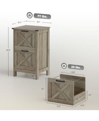 Vertical File Cabinet with 2 Drawers for A4 Letter Size, Light