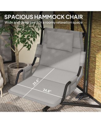 Hanging Hammock Swing Chair with PA Coating Cushion, Dark