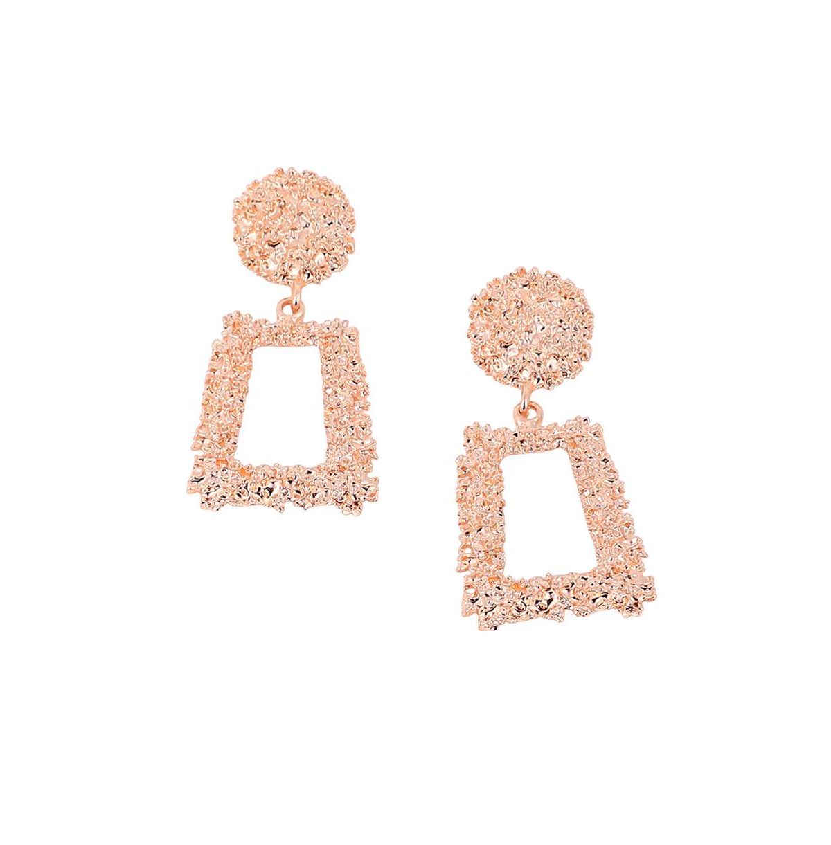 Women's The Corroded-Quad Drop Earrings - Rose Gold