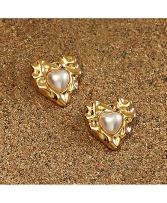 Women's The Bordeaux-Coeur Stud Earrings - California Gold