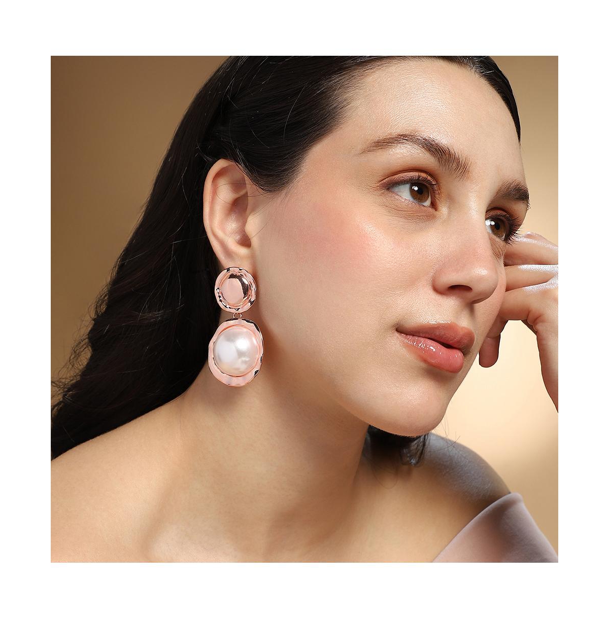 Women's The Roma-Perle Drop Earrings - Rose Gold