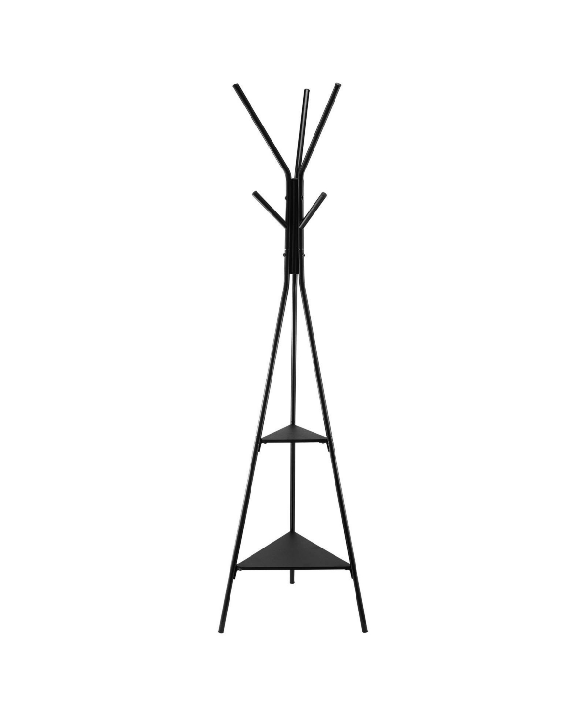 Slickblue Coat Rack Stand with 2 Storage Shelves and 6 Hooks, Freestanding Design - Multi