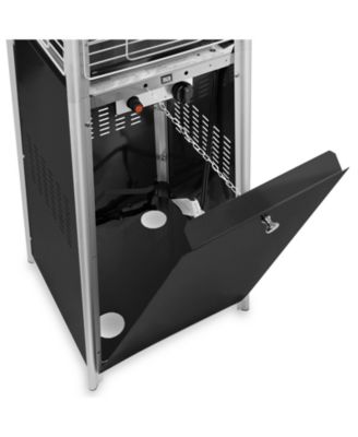 Outdoor Patio Heater with Dancing Flame in Stainless Steel, Uses Standard 20lb LP Propane Gas Tank