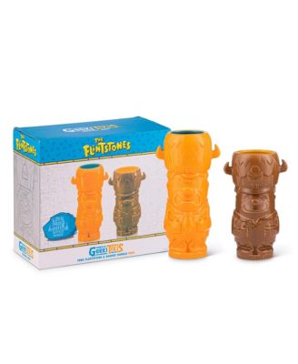 Geeki Tikis The Flintstones Mug Set | Fred & Barney Tiki Mugs | Holds 28 Ounces
