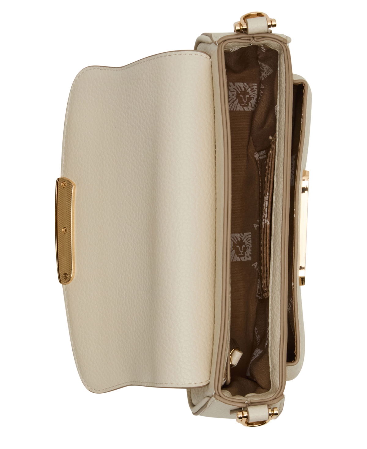 Anne Klein Sculpted Plaque East West Small Shoulder Bag In Neutral