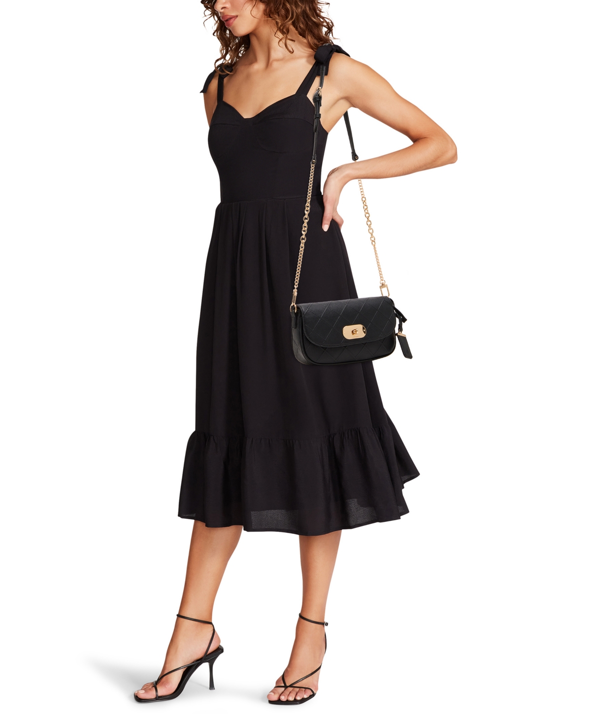 Anne Klein Covered Buckle Small Crossbody Bag In Black