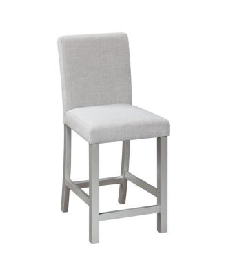 5-Piece Counter Height Dining Set with 4 Upholstered Chairs, 34.5" Square Table with Crystal Trim for Small Dining Room-Maison Boucle