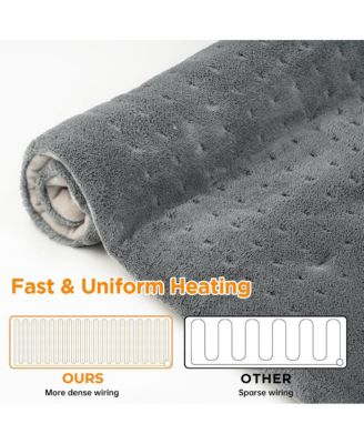 12''x24'' Grey Weighted Electric Heating Pad for Pain Relief, Machine Washable with 3 Heat Settings ,Heating pad for Neck and Shoulder, Knee