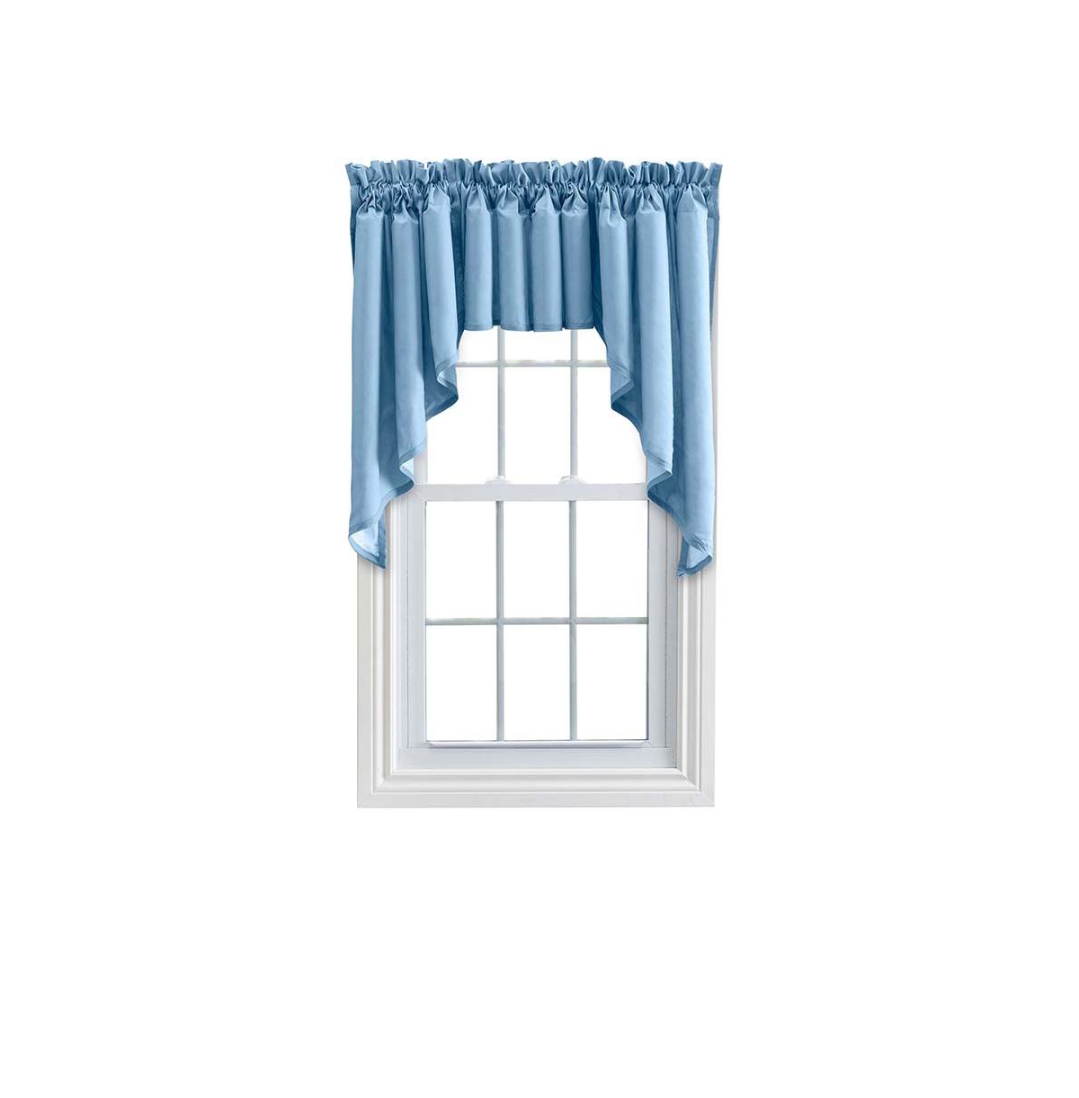 Ellis Stacey 3" Rod Pocket High Quality Fabric Solid Color Window Lined Swag Set 126"x36" Slate