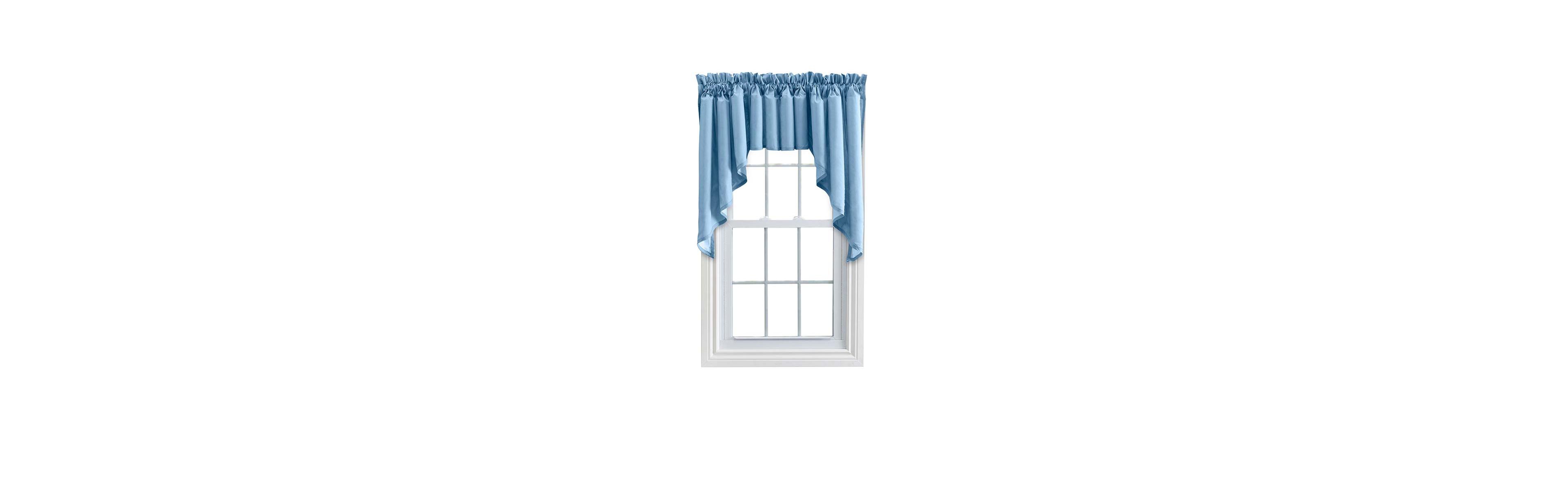 Ellis Stacey 3" Rod Pocket High Quality Fabric Solid Color Window Lined Swag Set 126"x36" Slate