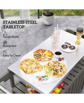 Outdoor Bar Cart with Wheels for Drinks and Snack Serving