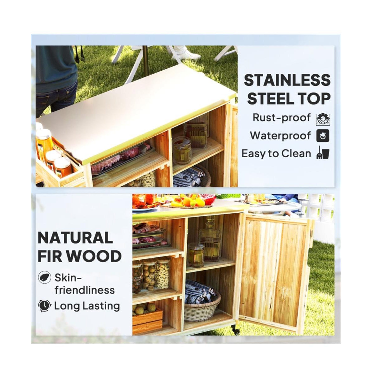 Mobile Grill Cart with Compact Design for Outdoor Cooking and Entertaining