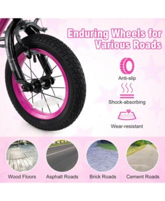 12" Kid s Bike with Training Wheels Adjustable Handlebar & Seat Handbrake