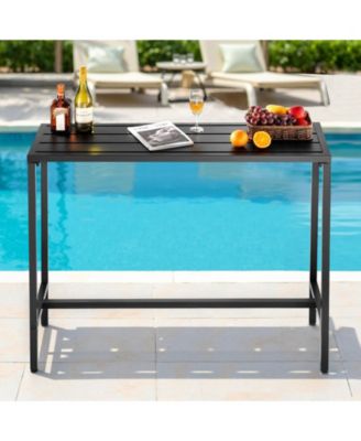 Patio Dining Bar Table 47 x 15" with Waterproof Surface for Outdoor Use
