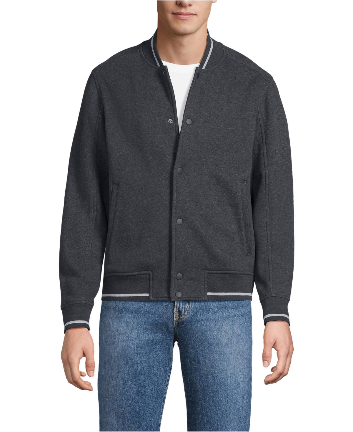 Lands' End Men's Serious Sweats Bomber
