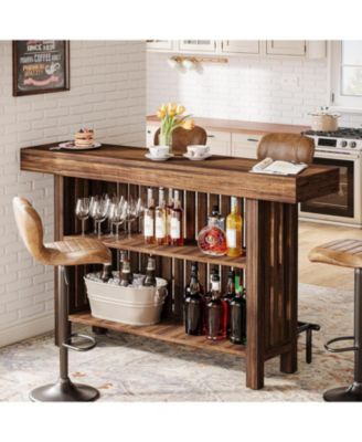Kitchen Island with 2-Tier Storage, 63-Inch Modern Kitchen Cart with Footrest,Modern Table