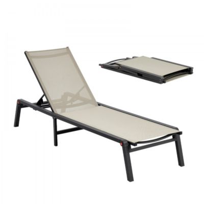 5-Position Adjustable Sun Chair, Foldable Outdoor Lounger