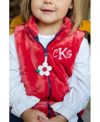 Toddler Girls Plush Fleece Zip Up Vest