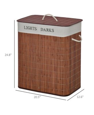 Bamboo Laundry Basket, Collapsible Laundry Hamper,