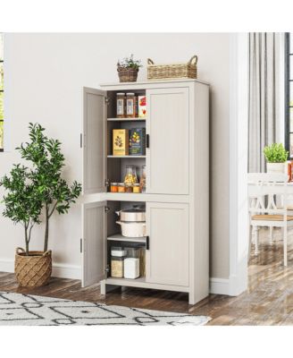 64" Freesding Kitchen Pantry Food Storage Cabinet w/ Shelves,