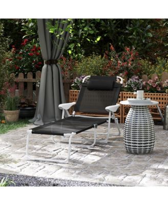 Folding Chaise Lounge 4-Position Adjustable Lounge Chair