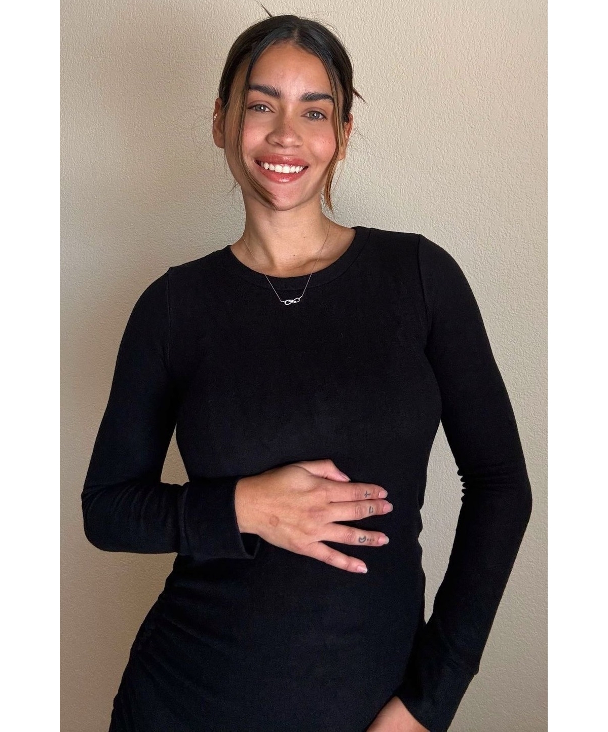 Pinkblush Maternity Heather Grey Soft Knit Ruched Top