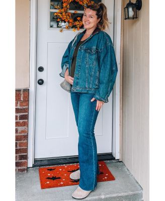 Maternity Flare Leg Raw Hem Jeans