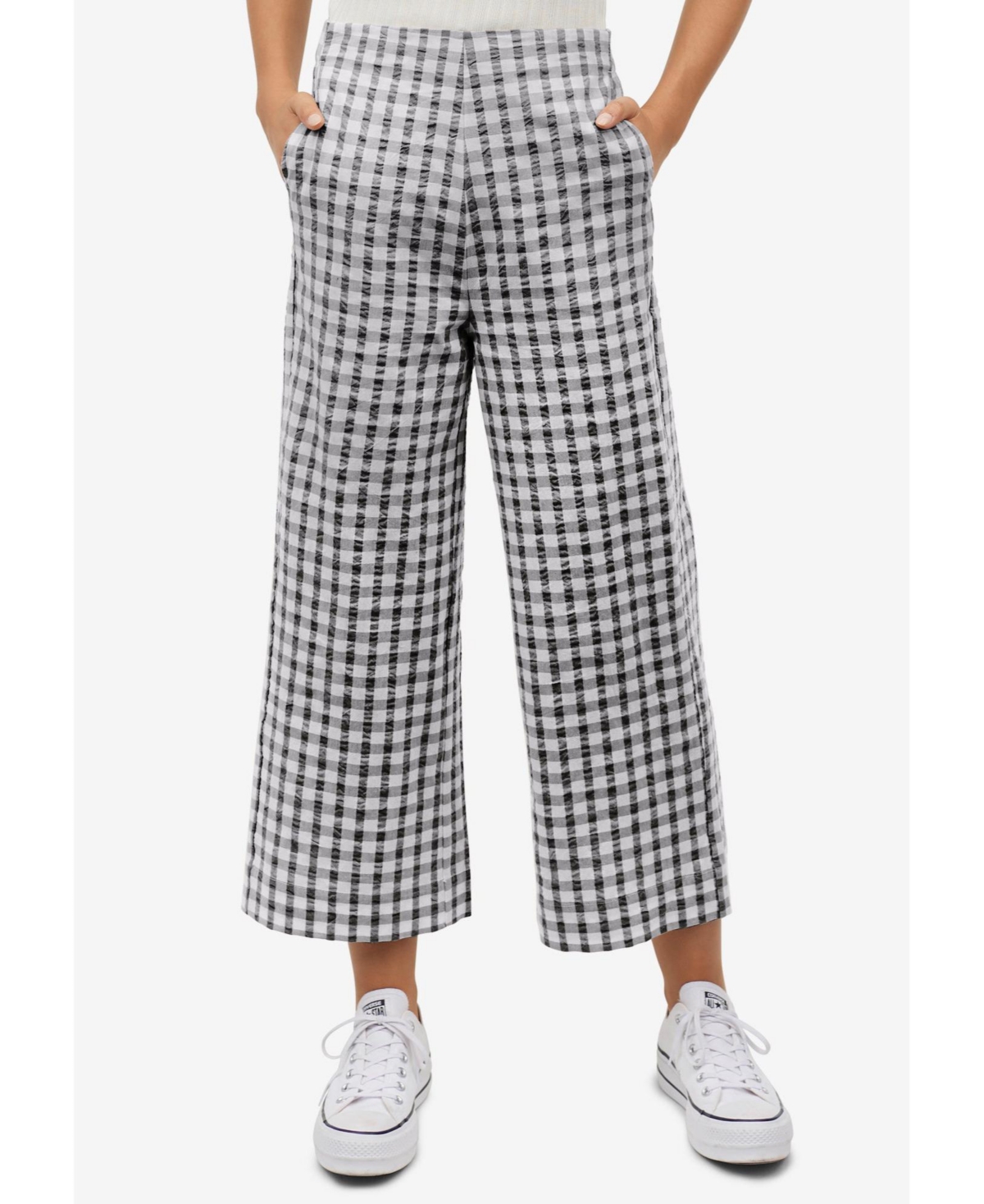 ellos Women's Gingham Crop Pants