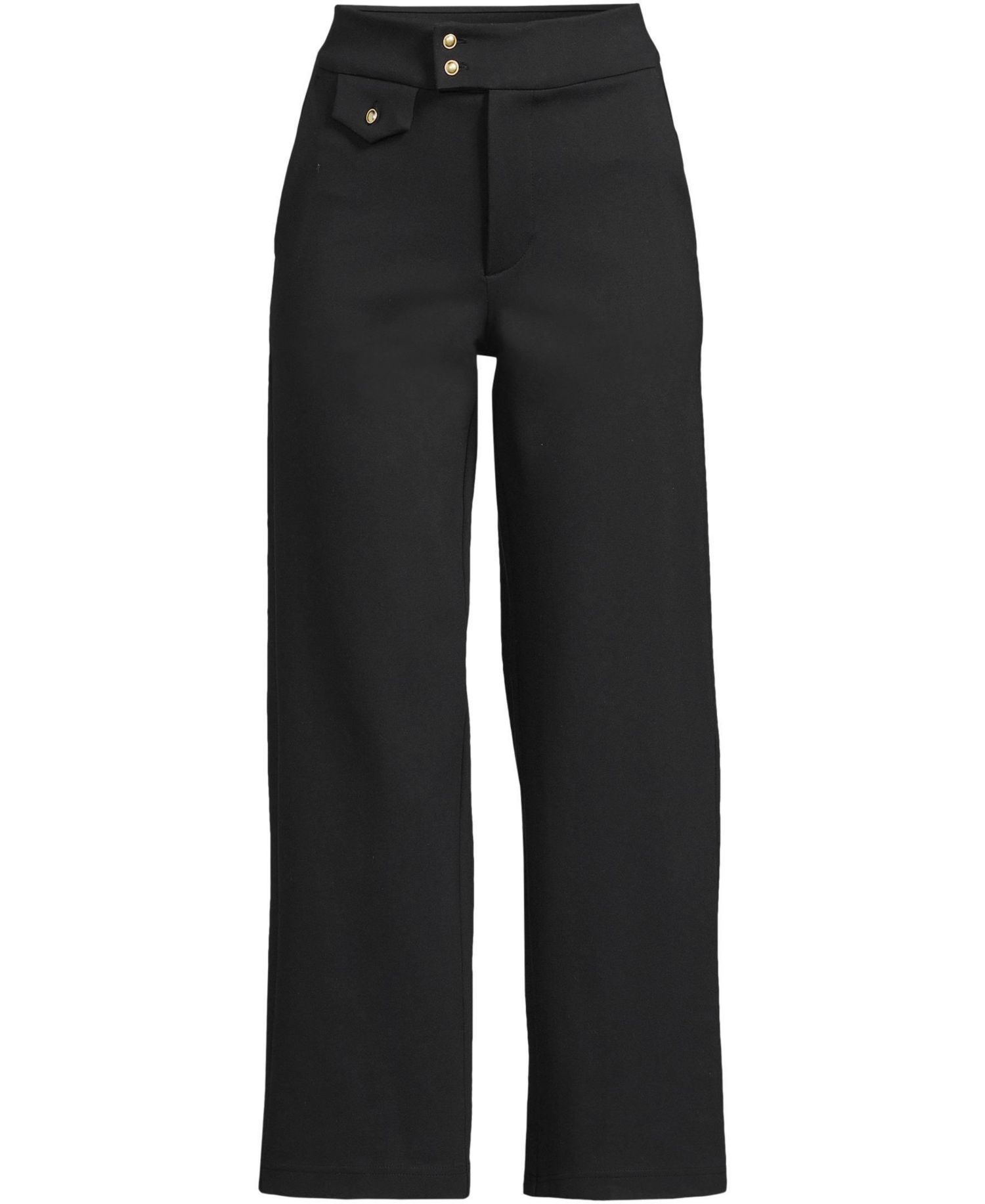 Petite Ponte High Rise Straight Leg Crop Pants