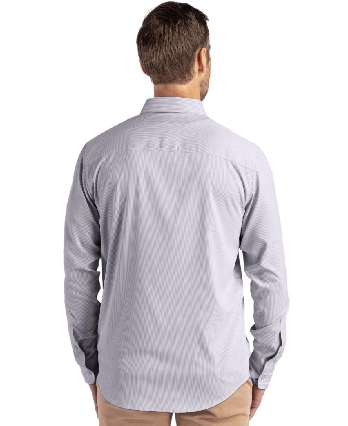 Cutter & Buck Men's Pinstripe Long Sleeve Dress Shirt