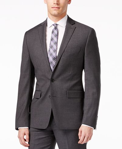 Ryan Seacrest Distinction Grey Solid Slim-Fit Jacket
