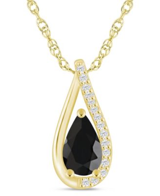 Gemstone and Diamond Pendant Necklace (1/10 ct. t.w.) in 10k White Gold (also in 10k Yellow Gold)