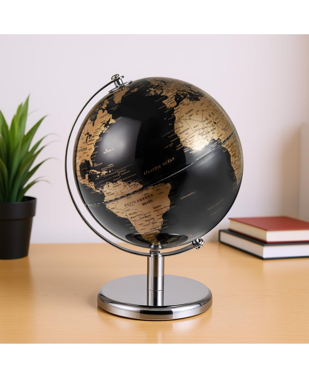 Mecale 8" World Globe Modern Decorative Tabletop Earth Globe