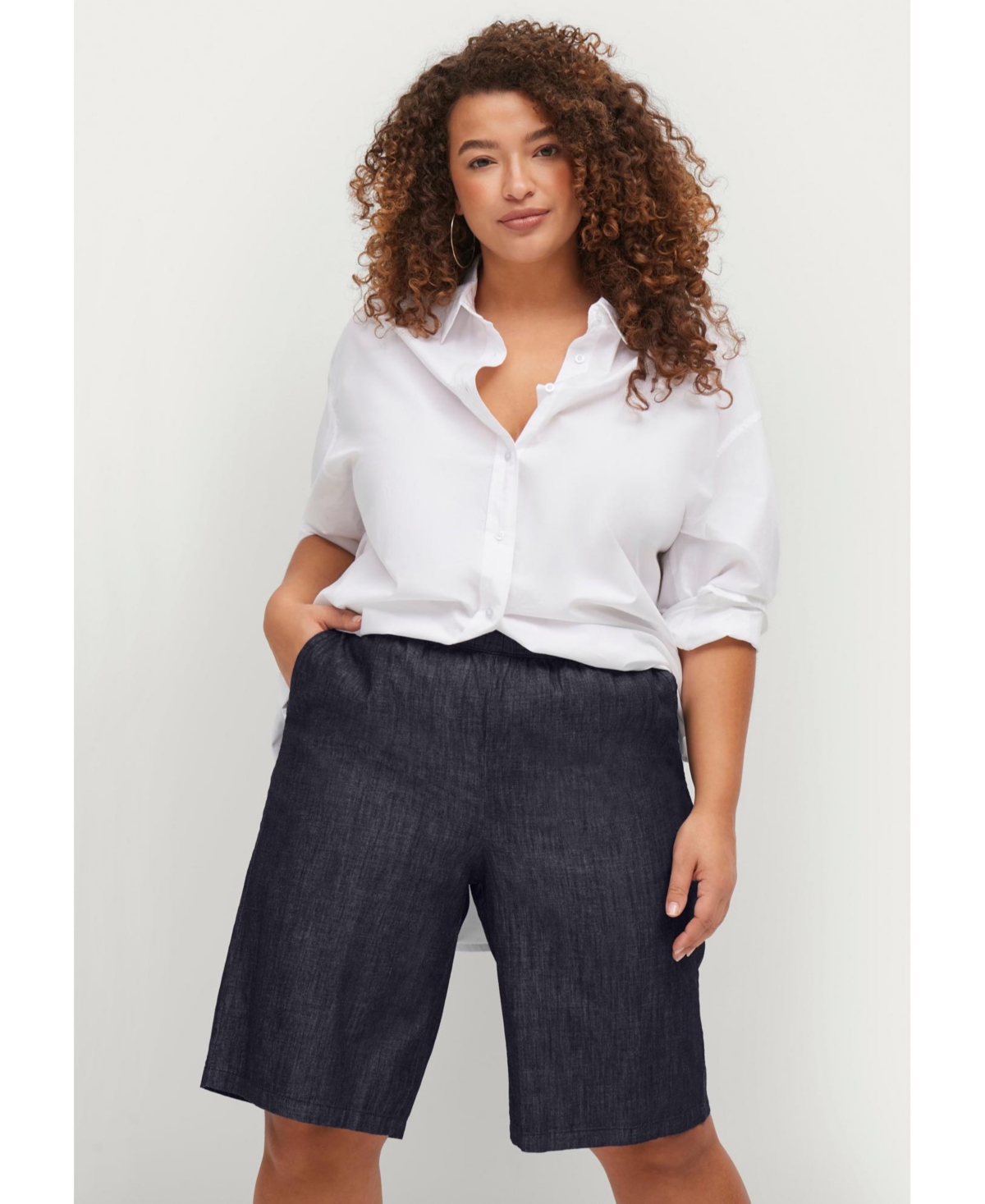 ellos Women's Elastic Waist Pull-On Denim Shorts