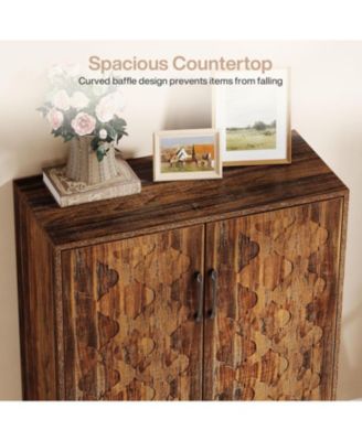 Shoe Cabinet with Doors, 6-Tier Shoe Rack with Adjustable Shelves and Solid Wood Feet