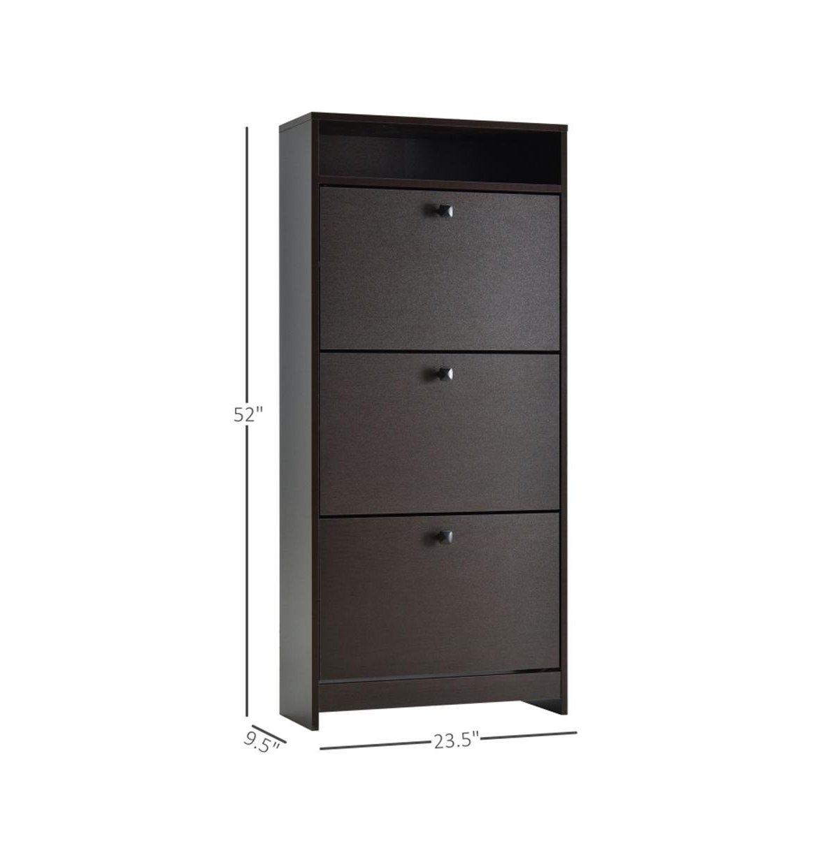 Modern Shoe Storage Cabinet with Drawers and Adjustable Shelves