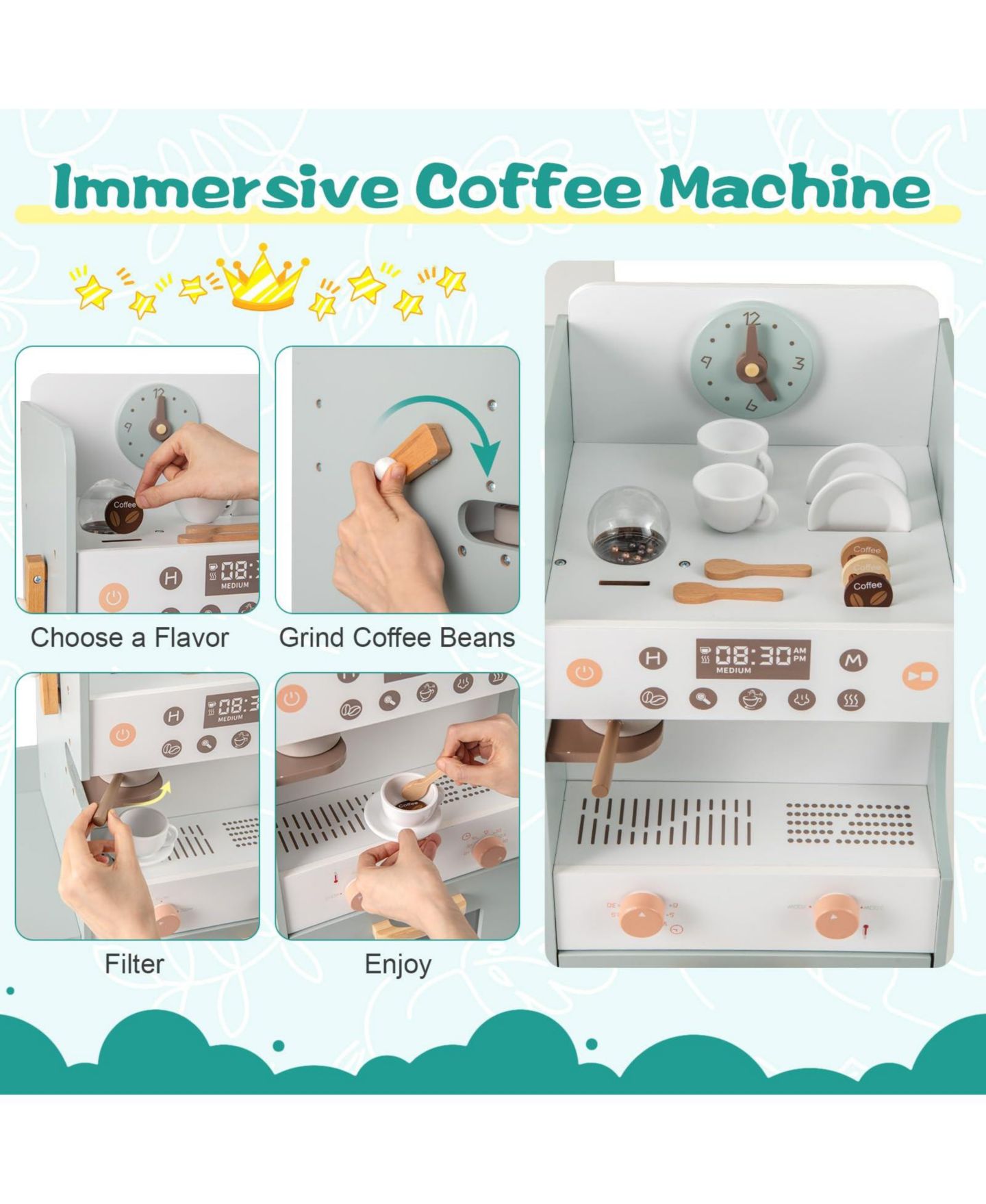 Детский игровой набор Mecale Grocery Store Vending Machine 30-Piece Playset, Ages 3+, цвет: Зелёный — фото 6