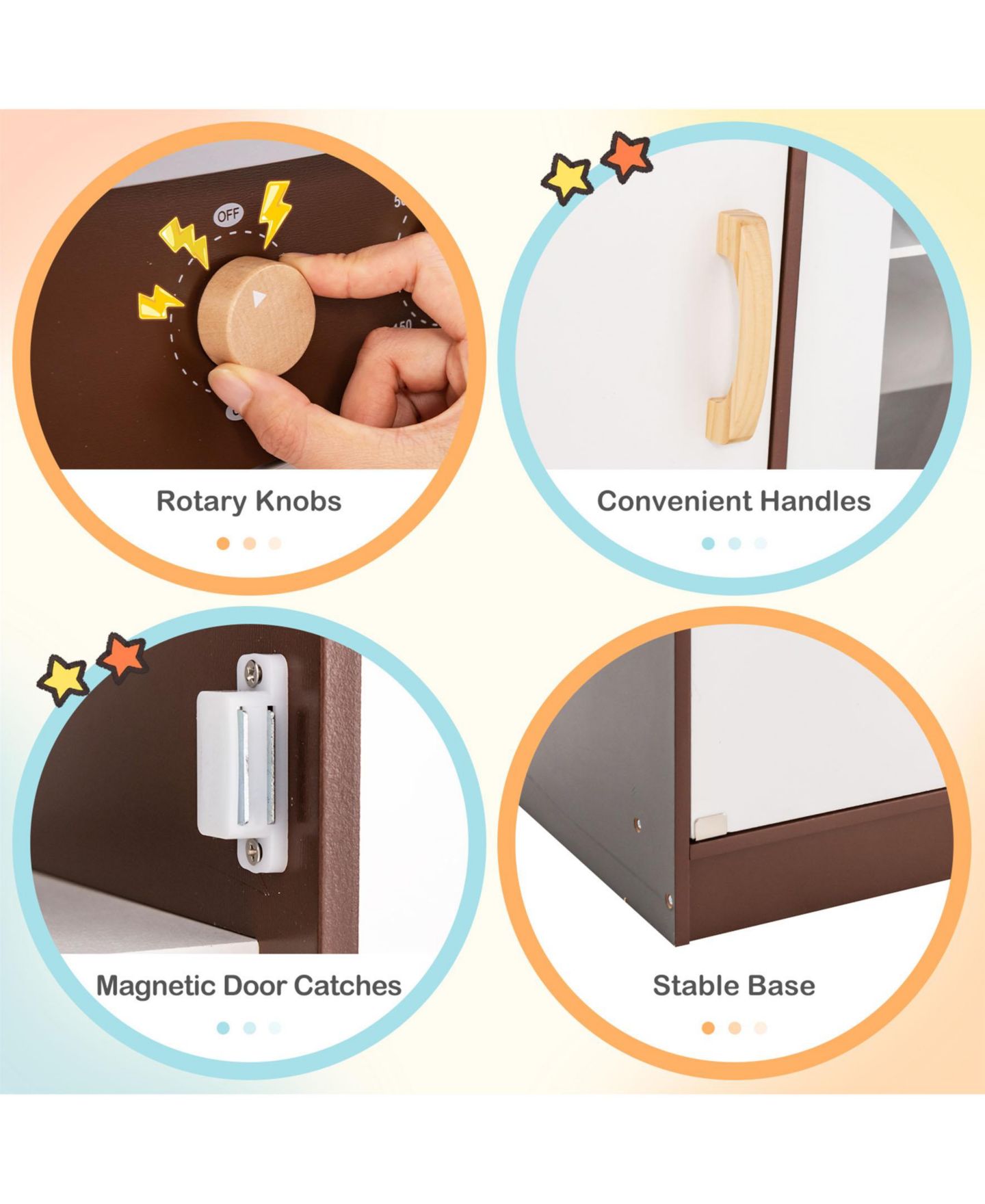 Детский игровой набор SUGIFT Wooden Corner Kitchen Playset, Ages 3+, цвет: Коричневый — фото 8