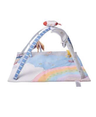 Baby Play Gym Mat with 6 Sensory Toys, Tummy Time Activity Mat 35" x 35