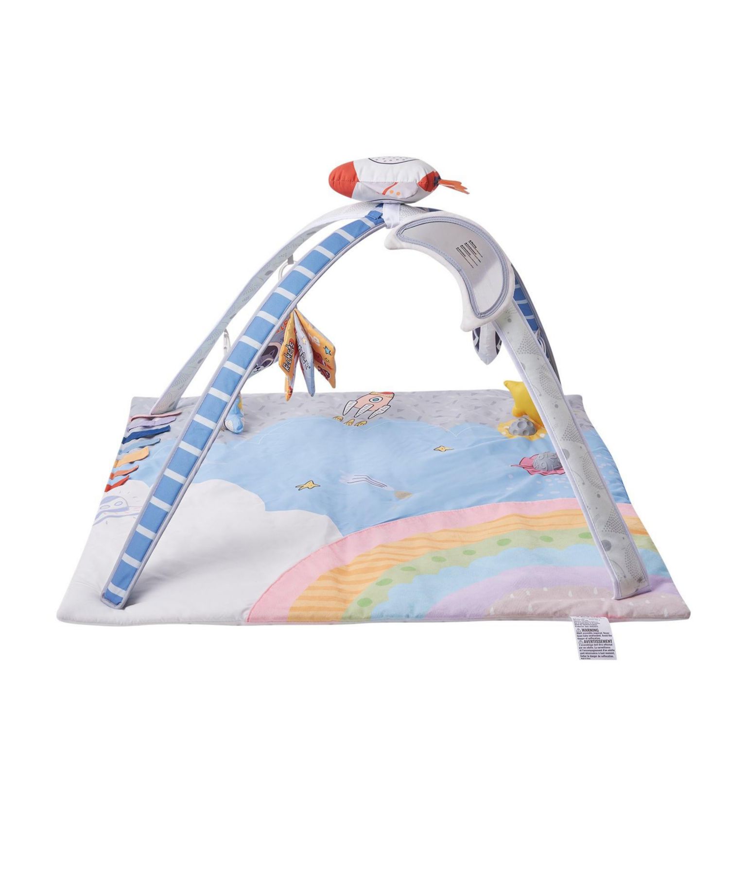 Baby Play Gym Mat with 6 Sensory Toys, Tummy Time Activity Mat 35" x 35
